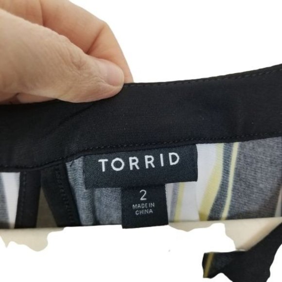 Torrid Womens 2X Yellow & Black Striped Studio Kni - Picture 6 of 10